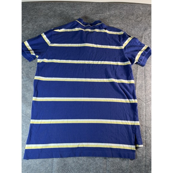 Ralph Lauren Polo Shirt Mens Large Blue White Striped Pony Preppy Cotton XL - Picture 5 of 6